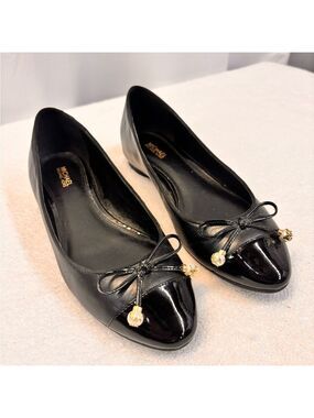 Michael Kors black and gold pearl ballet flats